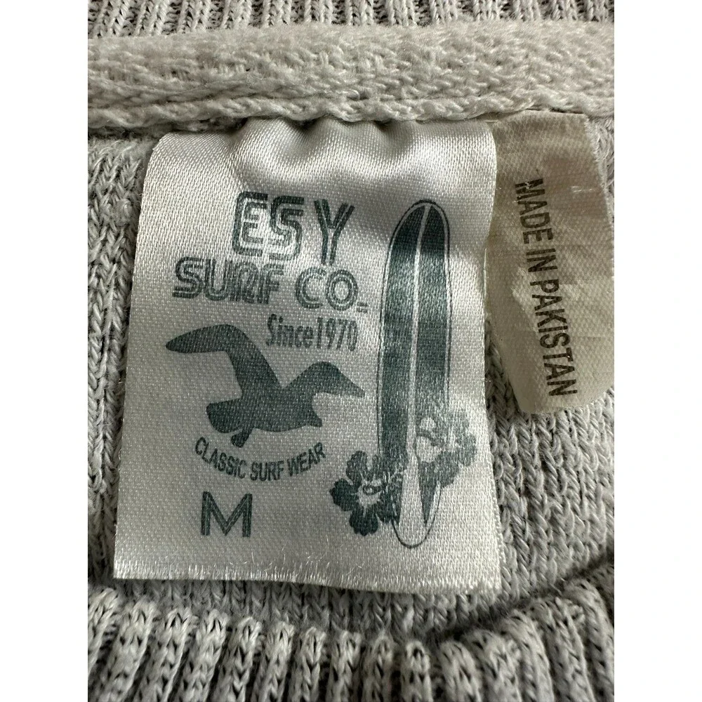 VTG Esy Surf Co‎ Las Vegas Graphic Print Sweater Size M Heather Grey/Black Soft - Picture 6 of 7